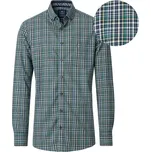 Velká pánská kostkovaná košile s dlouhým rukávem Redmond 252400111-600 tmavě modro-zelená (4XL)