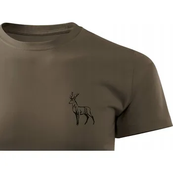 Pánské tričko Tričko T-shirt lovecké do lesa hnědé s motivem JELENA pro myslivce velikost 3XL