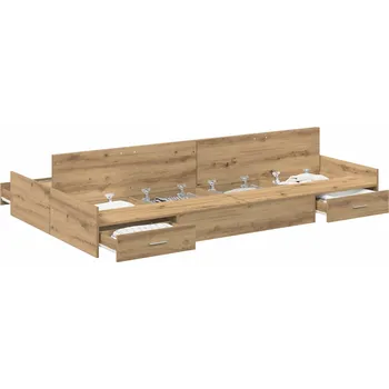 Postel vidaXL Rám postele s úložným prostorem Artisanový dub 120 x 200 cm [3335308]