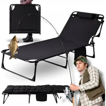 Zahradní lehátko Kovové lehátko černé Mebel Elite