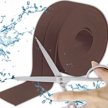 HNĚDÁ TĚSNICÍ PÁSKA DO KUCHYNĚ, KOUPELNY, NA UMYVADLO, DŘEZ 38mm*3,2m