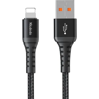 Telefonní příslušenství Mcdodo – datový kabel (CA-2261) – USB na Lightning, nylonové opletení, hliníková slitina, 3A, 1m – černý