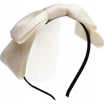 Čelenka Saténová čelenka do vlasů s mašlí pro dívky - Bílá