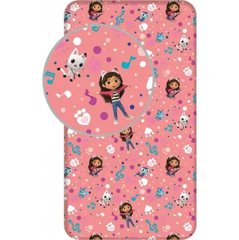 Prostěradlo Prostěradlo s Gumou Gábinin Kouzelný Domek 90x200 – Růžové Pohádkové Provedení