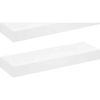 police Bílá závěsná police MDF 80 x 25 x 8 cm se skrytým montážním systémem