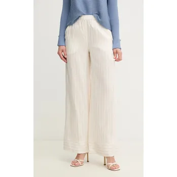 Kalhoty s příměsí lnu Marella COCCIO 2513131134 béžová 01X, vel. 38