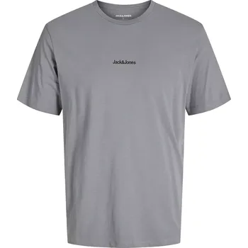 Pánská móda Velké pánské tričko s potiskem na zádech tričko s krátkým rukávem Jack & Jones 12285533 světle šedé (6XL)