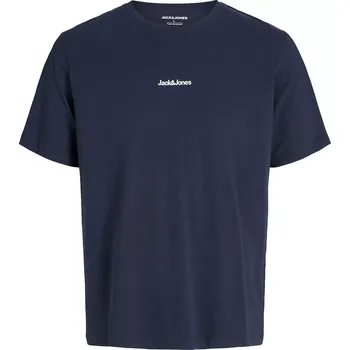 Pánské oblečení Velké pánské tričko s potiskem na zádech tričko s krátkým rukávem Jack & Jones 12285533 tmavě modré (6XL)