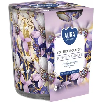 Svíčka Parafínová vonná svíčka Kosatec-Černý rybíz Aura 1 ks