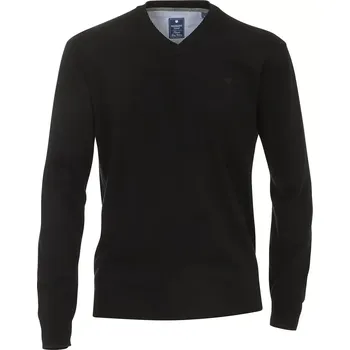 Pánský svetr Velký pánský jednobarevný svetr přes hlavu Redmond 600-90 černý (6XL)