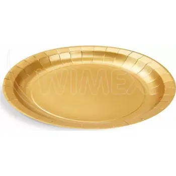 Jednorázové nádobí Papírový talíř (FSC Mix) zlatý Ø23cm [10 ks] (65344)