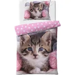 TipTrade Bavlněné povlečení 140x200 + 70x90 cm - Koťátko