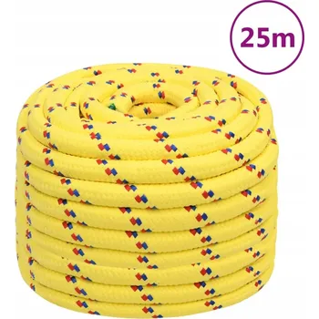 Lany Polypropylenové lano 20 mm, 25 m, žluté, nosnost 2400 kg
