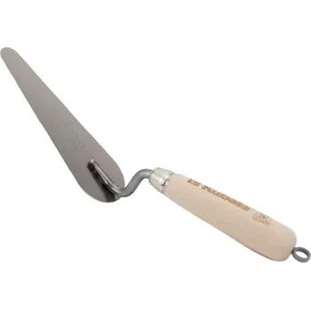 Zednická lžíce Lžíce štukatérská Kubala KU5906 Lžíce štukatérská nerez 160 x55 x 20 mm, kočičí jazyk, dřevěná rukojeť WOOD LINE