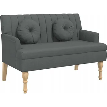Elegantní lavička s polštáři tmavě šedá 113 x 64,5 x 75,5 cm