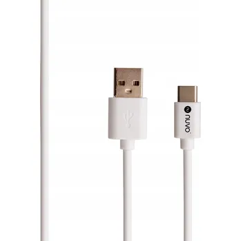 Datový kabel Kabel Nuvo USB - USB typ C, 2 m, bílý