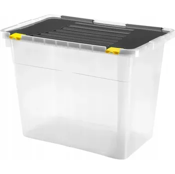 Úložný box Krabice s víkem černá, průhledný
