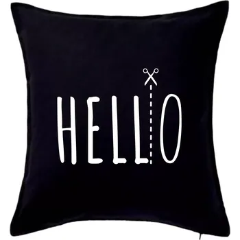 Polštář Hello - Polštář 50x50 - 50x50 - Pouze potah ( Černá )