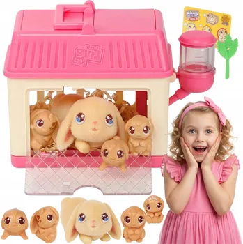 Figurka SADA Malí interaktivní Králíčci Máma, která rodí Malé králíčky ZVÍŘÁTKA