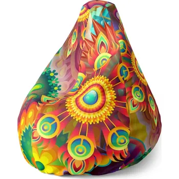 Sedací pytel Sablio Sedací vak Pear Barevné obrazce - 70 x 95 x 15 cm