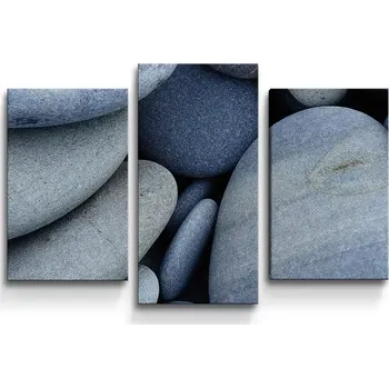 Obraz Sablio Obraz - 3-dílný Černé kameny - 75x50 cm