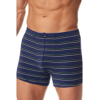 Pánské oblečení Šedé pánské boxerky s proužky a pružným pasem, tmavě modrá M i170_MXH 391 A23 GR M