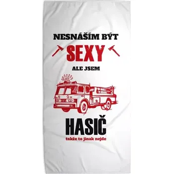 Osuška Sablio Ručník Nesnáším být sexy, ale jsem hasič - 30x50 cm