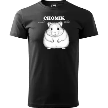 Pánské tričko Sablio Tričko s potiskem CHOMIK - černé 4XL