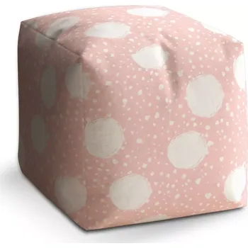 Taburet Sablio Taburet Cube Bílé fleky: 40x40x40 cm