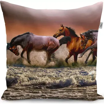 Polštář Sablio Polštář Koně ve vodě - 50x50 cm