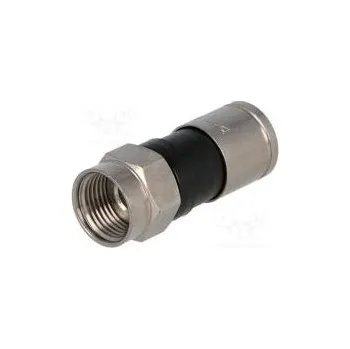 Redukce Zástrčka F vidlice přímý 75Ω RG6 lisování na kabel