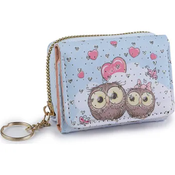 Mini peněženka dětská 7x8,5 cm, velké, 22 modrá pomněnková sova