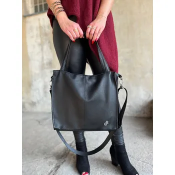 Kabelka GROSSO Černá velká kabelka přes rameno