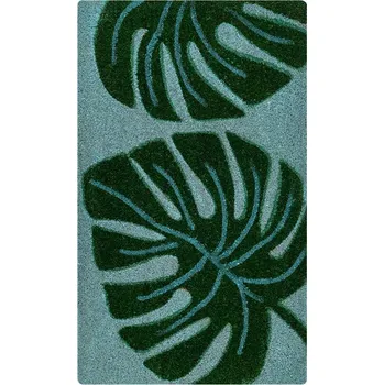 Rohožka Breno Rohožka BILBAO 702/coir mátově zelená s monsterou, 75x45 cm