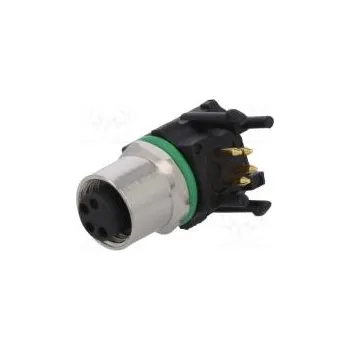 Elektrická zásuvka Konektor M8 zásuvka PIN 4 úhlové 90° do panelu zásuvka 3A