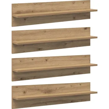 police Nástěnné poličky 4 pcs Artisanový dub 80 x 11,5 x 18 cm