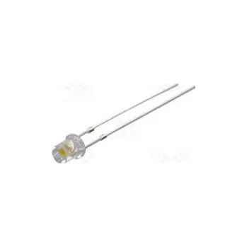 Dioda LED 3mm bílá teple 750÷1120mcd 140° Čelo plochý