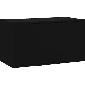 Botník Nástěnný stojan na boty černý 70 x 35 x 38 cm materiál na bázi dřeva