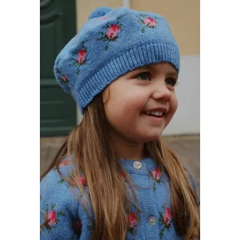 Čepice Dětský baret Konges Sløjd BELOU KNIT BERET KS101423.9BYA modrá 55X, vel. 12-18 měsíců