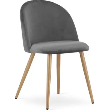 Jídelní židle Set tří jídelních židlí BELLO sametové tmavě šedé (3ks)