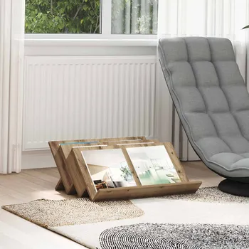 Regál na časopisy s policí Artisanový dub 65 x 53 x 28,5 cm