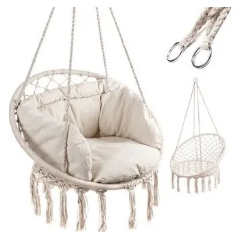 Dětská houpačka Severno Zahradní houpačka čapí hnízdo Luiza ecru 80cm + polštáře