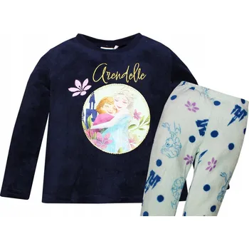 Dívčí pyžamo LEDOVÉ KRÁLOVSTVÍ PLYŠOVÉ PYŽAMO TEPLÁKOVKA DĚTSKÁ ELSA ANNA OLAF FROZEN DISNEY 128