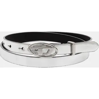 Opasek Kožený pásek Diesel OVAL D-LOGO B-1DR X10538.P1660 stříbrná SLV, vel. 70