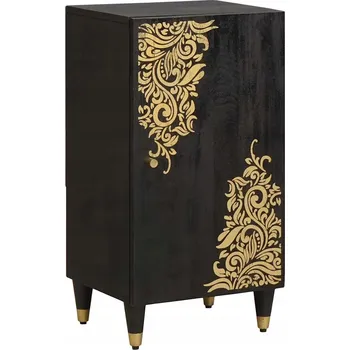 Příborník do zásuvky Bufet s policí a dvířky Černý 40 x 33 x 75 cm Mango dřevo