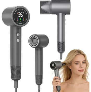 Fén Fén na vlasy šedý 1500 W s ionizací, 3 rychlosti, LCD