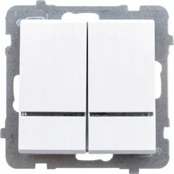 vypínač Dvojitý svíčkový vypínač s podsvícením Bílý mat Ospel Sonata