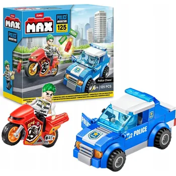 ostatní stavebnice SADA KOSTEK MAX POLICEJNÍ HONIČKA POLICEJNÍ AUTO MOTOR ZLODĚJ 125 DÍLŮ