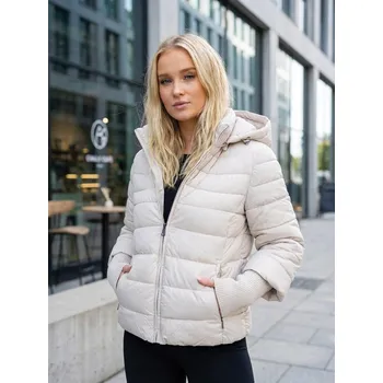 Dámská zimní krátká bunda krémová , VELIKOST L