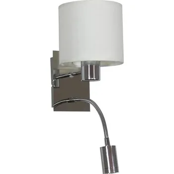 Nástěnné svítidlo Nástěnná lampa se čtecím ramenem SYLWANA - 1xE14, 40W + LED 3W, chromovaná / bílá
